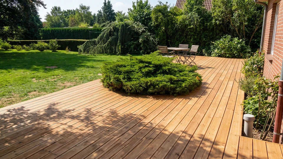 Cuisine moderne avec plan de travail où sont disposés des produits et équipements de nettoyage professionnel